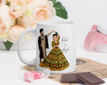 Taza de boda india personalizada: regalo de compromiso