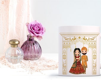 Taza de boda india personalizada: regalo de novia punjabi