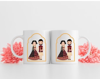 Taza de boda india personalizada: regalo de compromiso