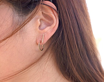14k gold plated earrings Dainty open hoop earrings • Cross earrings • Dainty bar earrings • Dainty star earrings • Dainty sunshine earrings