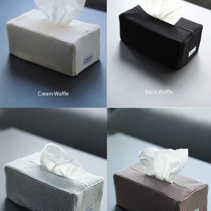 Urban French Tissue Box Cover. Cube and Rectangle tissue box cover. Shearling tissue box cover. Waffle tissue box cover. image 10