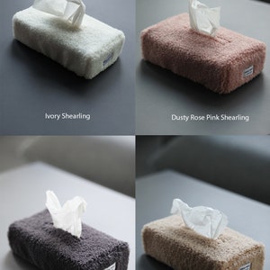 Urban French Tissue Box Cover. Cube and Rectangle tissue box cover. Shearling tissue box cover. Waffle tissue box cover. image 6