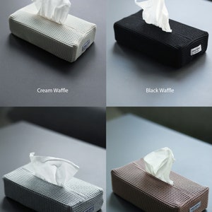 Urban French Tissue Box Cover. Cube and Rectangle tissue box cover. Shearling tissue box cover. Waffle tissue box cover. image 9