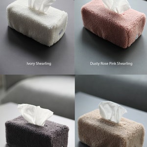 Urban French Tissue Box Cover. Cube and Rectangle tissue box cover. Shearling tissue box cover. Waffle tissue box cover. image 7