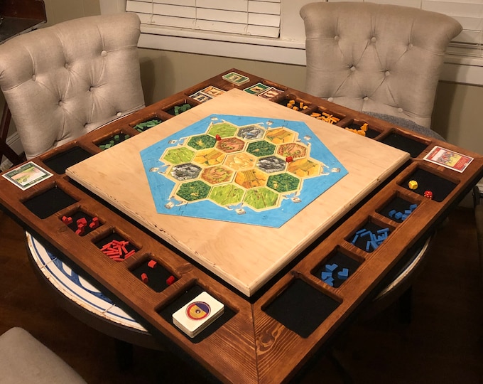 Custom Board Game Table Top With Swiveling lazy Susan Board Etsy