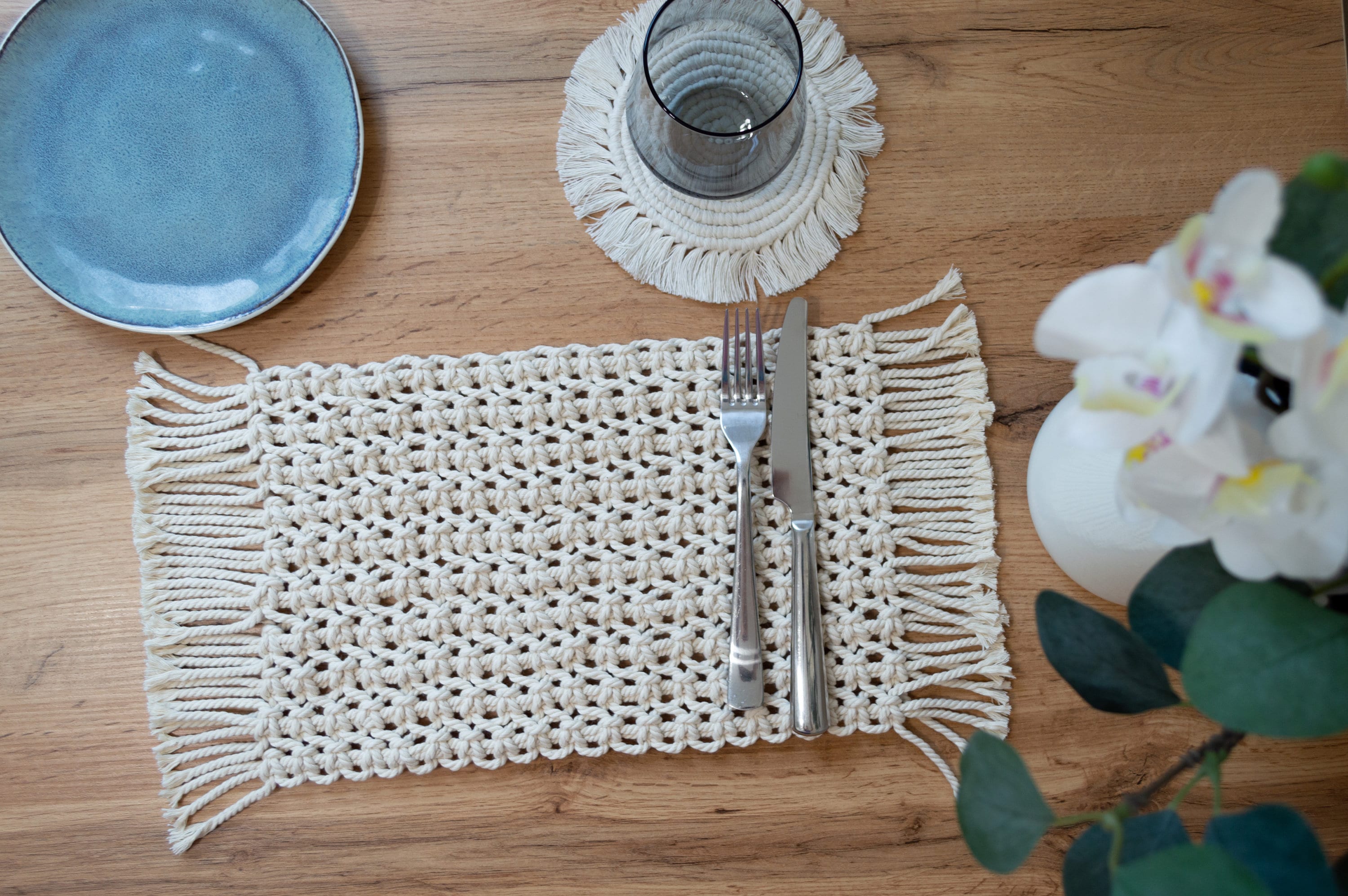 Makramee Tischsets für Esstisch Rechteck Nachttisch Matte | Etsy