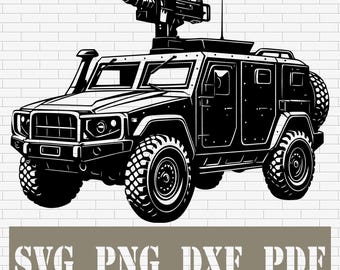 Armored Truck SVG: Military Vehicle Cut File for Cricut, Silhouette (Digital Download)