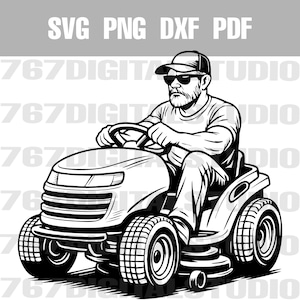 Cortador de grama e cavaleiro SVG png pdf dxf Arquivos vetoriais Clip Art Imprimível Corte a laser Gravação POD Uso pessoal e comercial OK