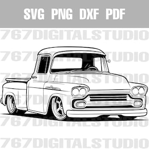 1958 Chevy Truck SVG | Vintage Classic Pickup Vector | dxf png pdf Cut Files for Cricut, Laser Engraving & CNC | Retro Clip Art Download
