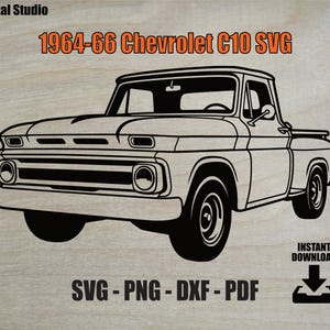 Chevy C10 Stepside SVG 1964-66: Vector de camioneta clásica (descarga digital)