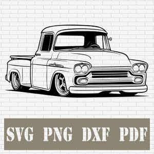 1958 Chevy Truck SVG | Vintage Classic Pickup Vector | dxf png pdf Cut Files for Cricut, Laser Engraving & CNC | Retro Clip Art Download