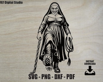 Evil Nun SVG PNG DXF PDf, vector art clip art