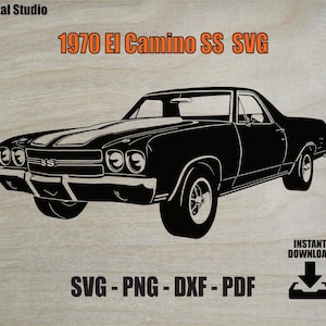 1970 El Camino SS Vector Art: Classic Muscle Car Illustration (Digital Download)