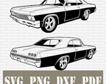 シボレー インパラ SS コンバーチブル 1966 フロントカー SVG クリップ