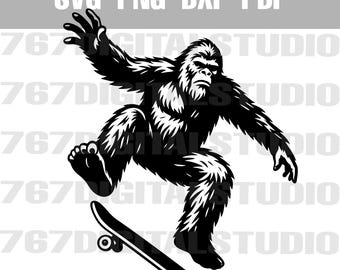 Bigfoot Skateboard Trick SVG png pdf dxf Vector Files Clip Art Printable Laser Cut Engraving POD Personal and Commercial Use OK