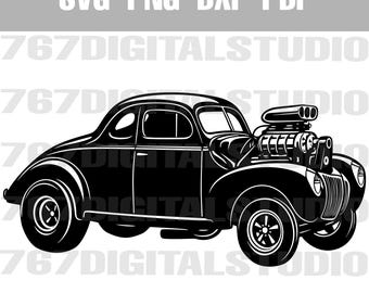 1940 Coupe Gasser SVG: Hot Rod Clip Art for Cricut, Laser & Vinyl