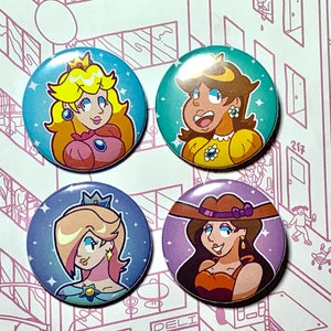 Super Mario Ladies Buttons