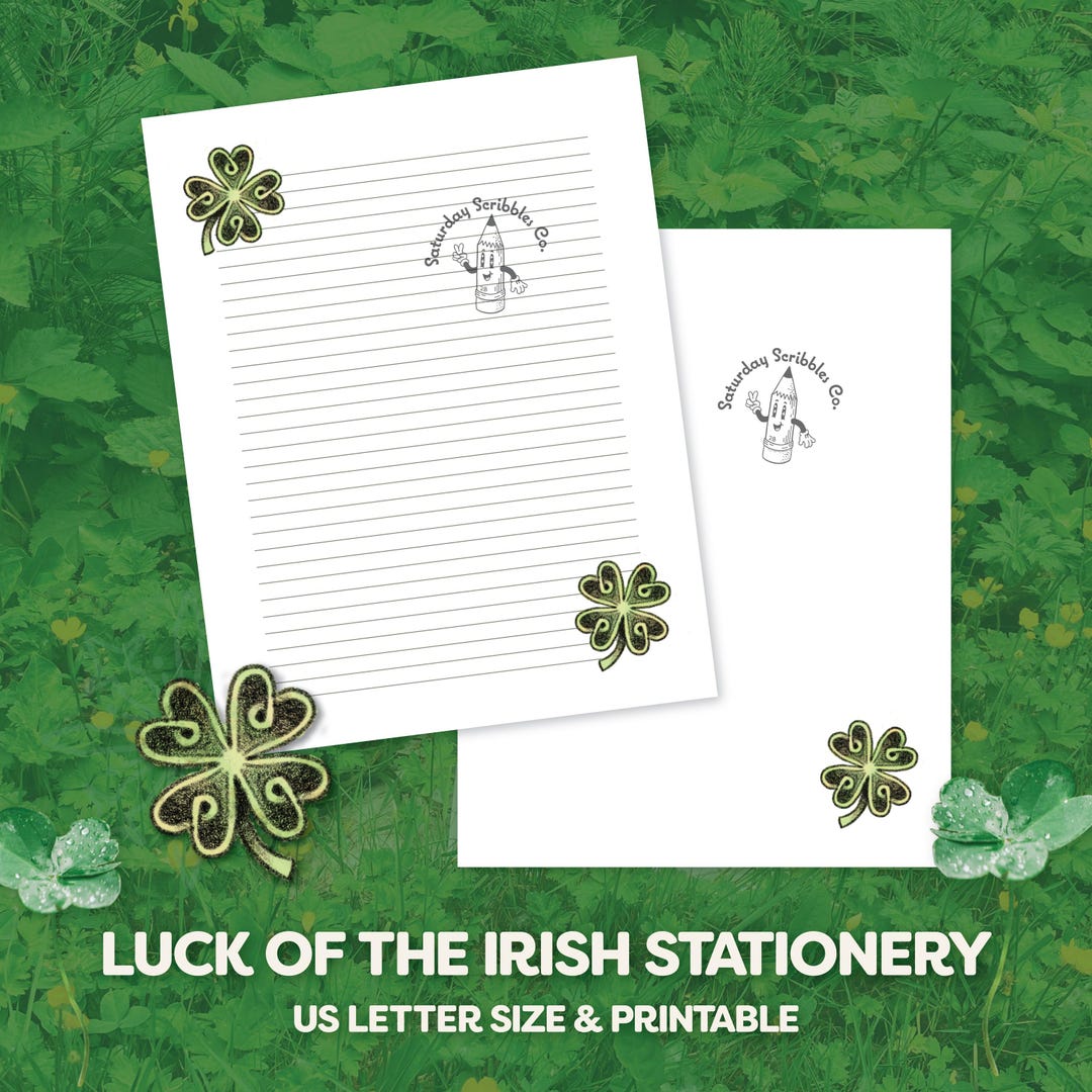 Printable Luck of the Irish St. Patrick's Day Letter Stationery ...
