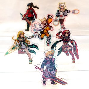 Xenoblade Chronicles Pixel Art Acrilico Standees / Shulk Pyra Mythra Noah Mio Nia