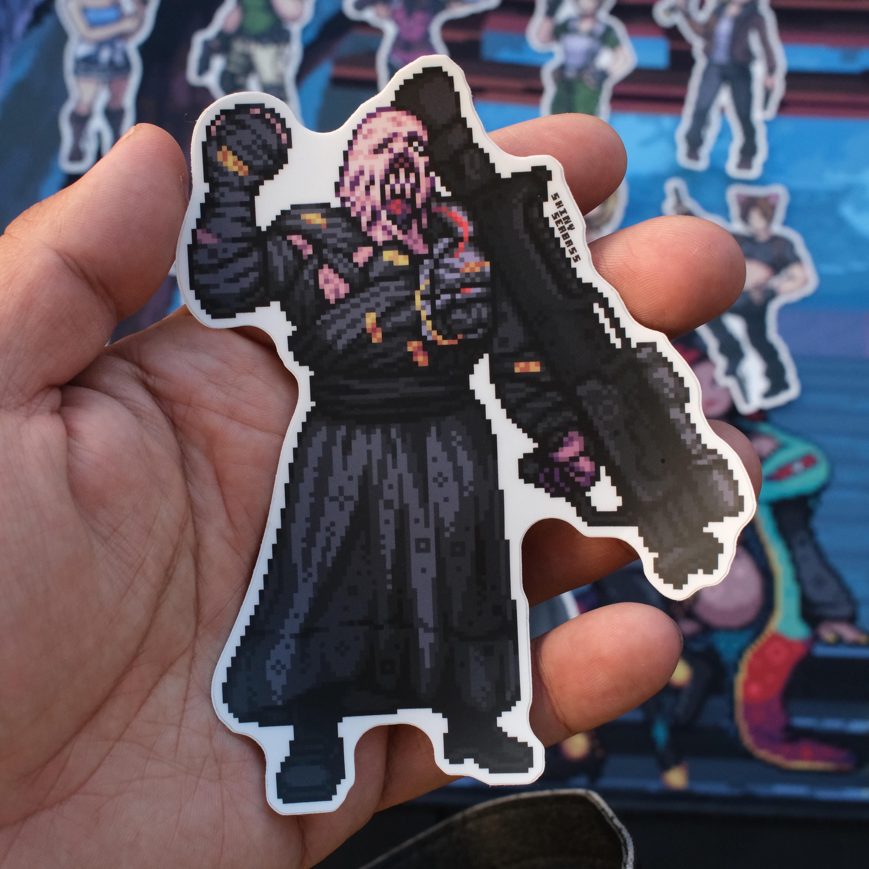 バイオハザード ピクセルアート ステッカー | レオン・S・ケネディ