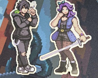 Pegatinas de Stardew Valley Sebastian Abigail Pixel Art / Pegatinas de vinilo mate premium / Marido de Farm Sim Waifu