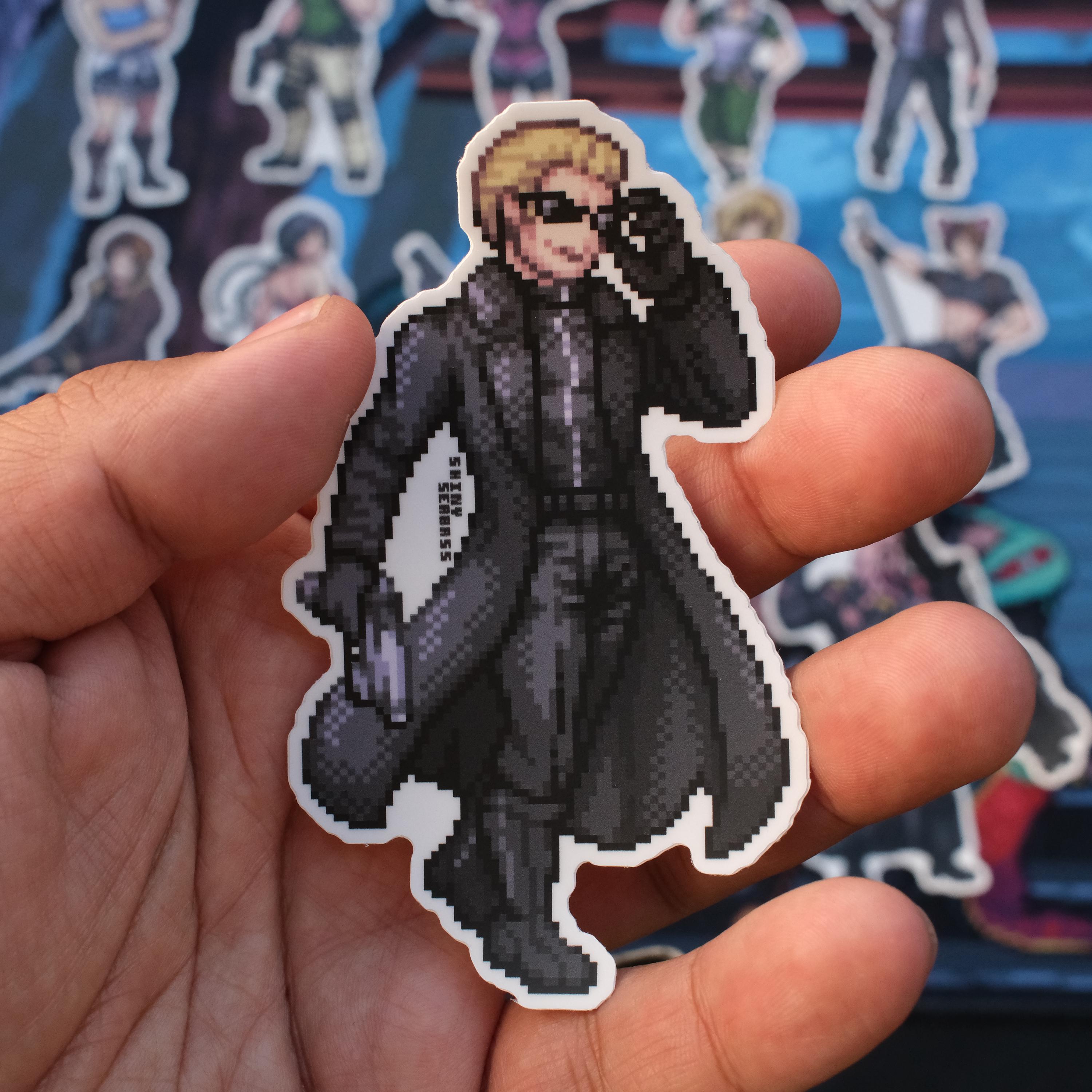 バイオハザード ピクセルアート ステッカー | レオン・S・ケネディ