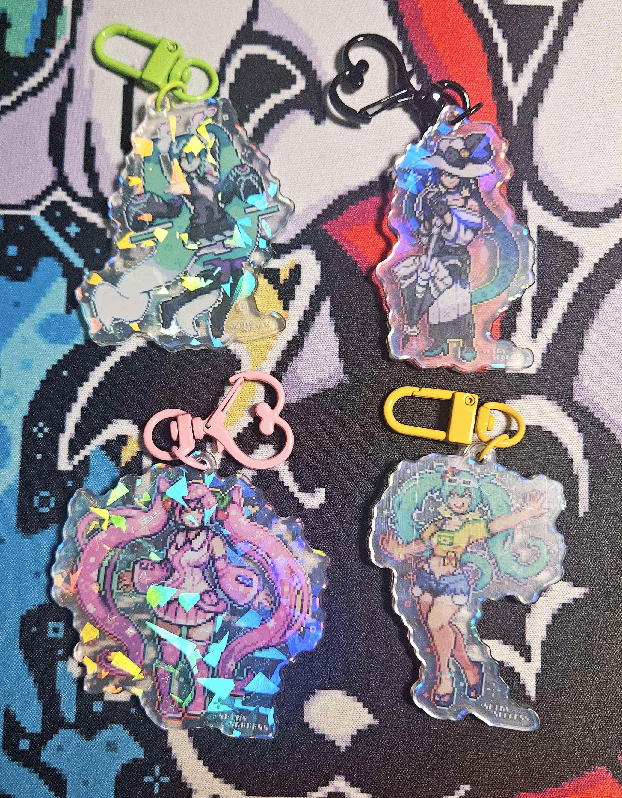 Hatsune Miku Acrylic Charm Pixel Art | Double Sided Cracked