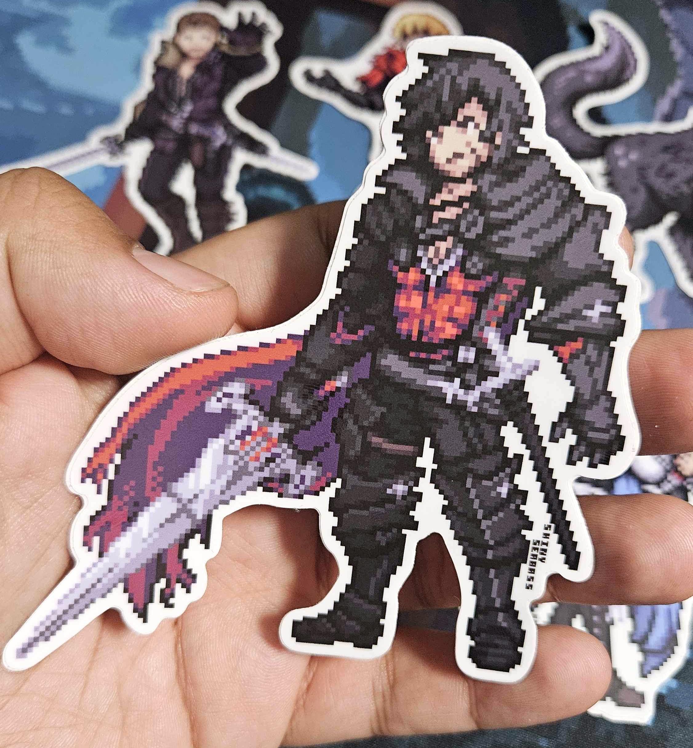 Final Fantasy 16 Pixel Art Stickers | Clive Rosfield Jill Warrick