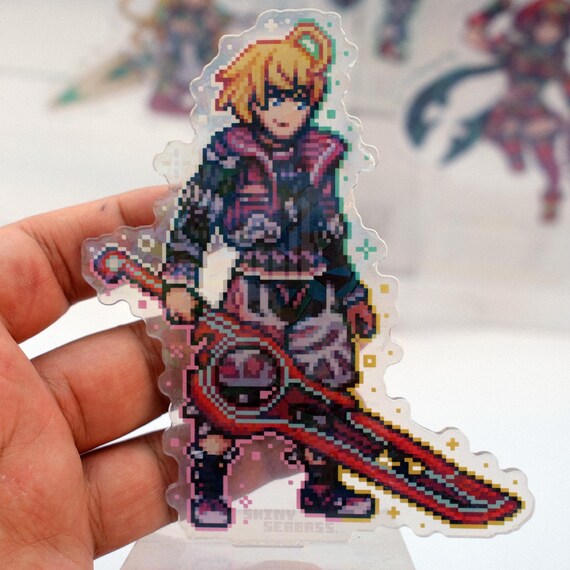 Xenoblade Chronicles Pixel Art Acrylic Standees | Shulk Pyra