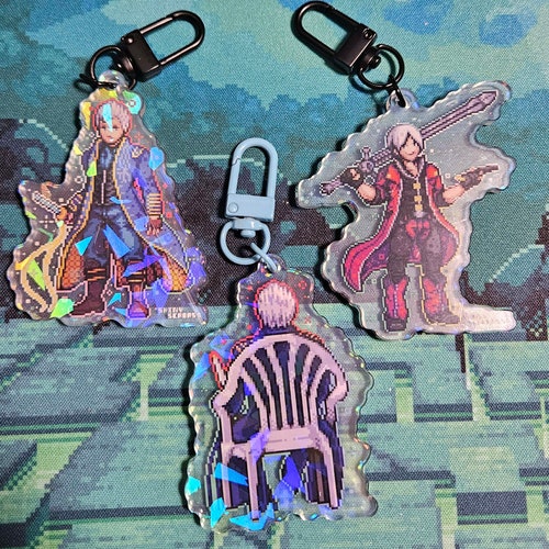 Devil May Cry Dante Vergil Vergil Chair Acrylic Charm Pixel Art