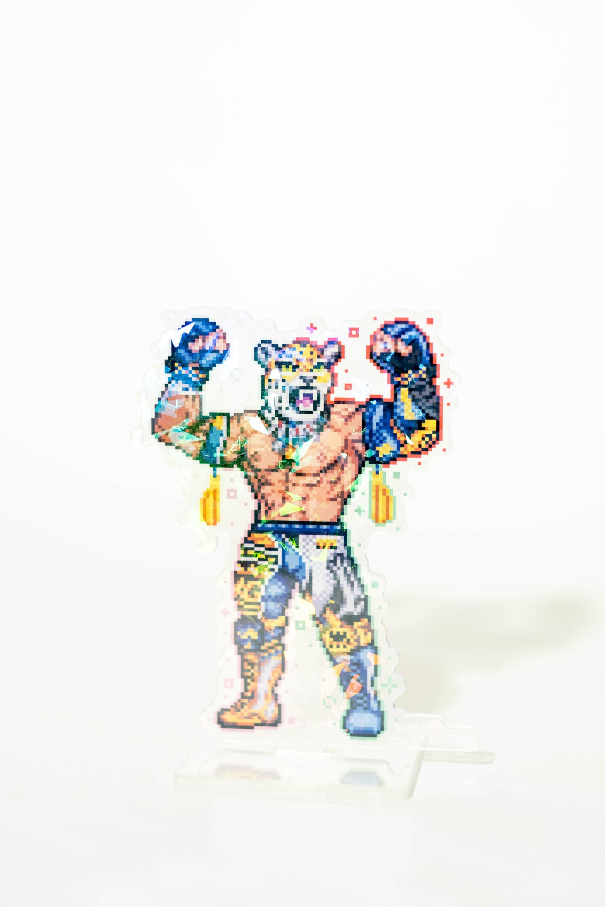 Tekken Pixel Art Art Acrylic Standees | Kazuya Mishima Jin Kazama