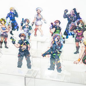 Resident Evil Acrylic Standee Pixel Art| Leon Kennedy Ashley Graham Ada Wong Jill Valentine Wesker Chris Redfield Claire Nemesis Silent Hill
