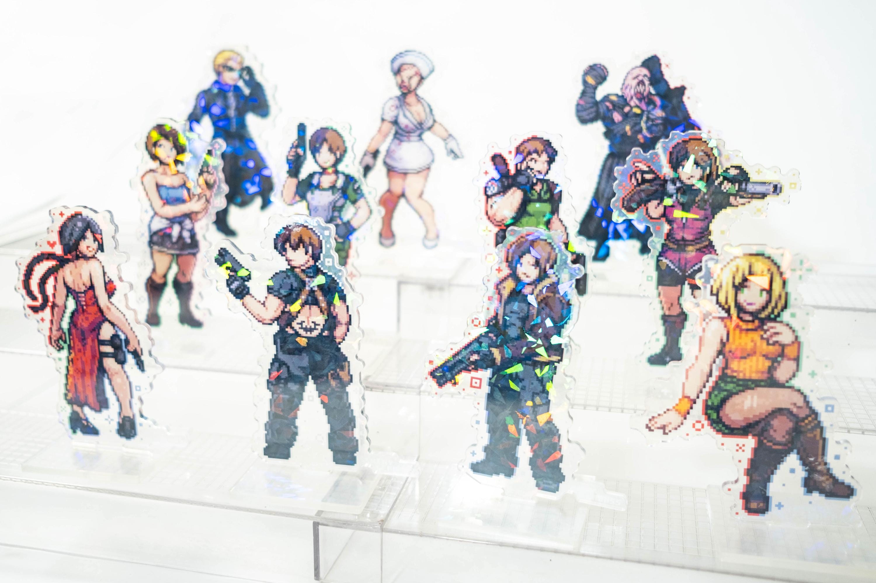 Resident Evil Acrylic Standee Pixel Art| Leon Kennedy Ashley