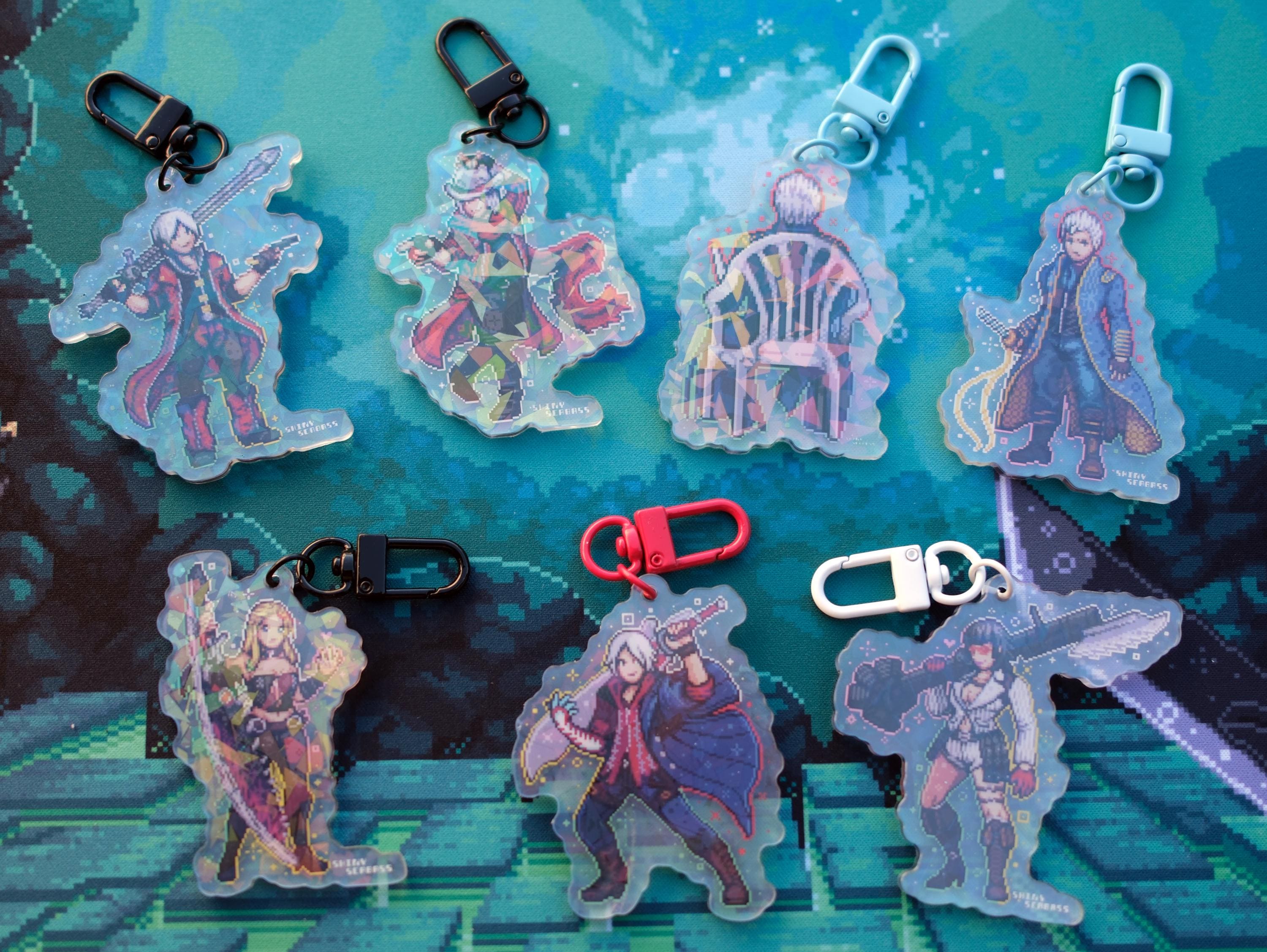 Devil May Cry Dante Vergil Vergil Chair Acrylic Charm Pixel Art