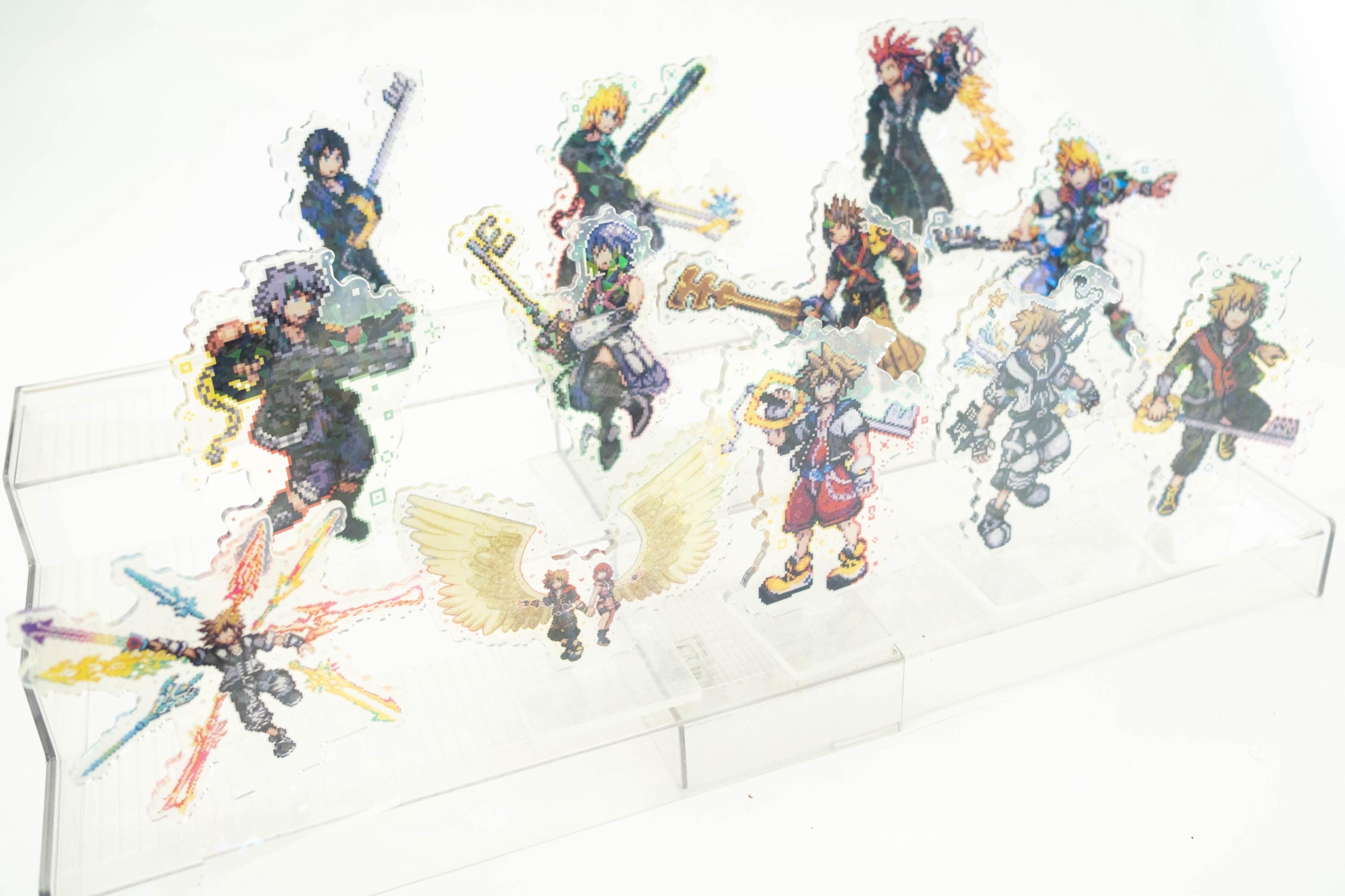 Kingdom Hearts Pixel Art Acrylic Standees | Sora Kairi Riku Axel