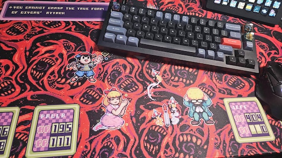 Desk Mat Earthbound Mother 2 Pixel Art | Giygas Ness Poo Paula