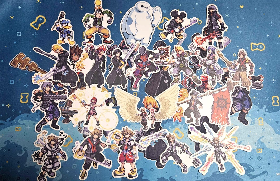 Kingdom Hearts 3 Pixel Art Sticker | Roxas, Lea, Xion, Aqua, Terra ...