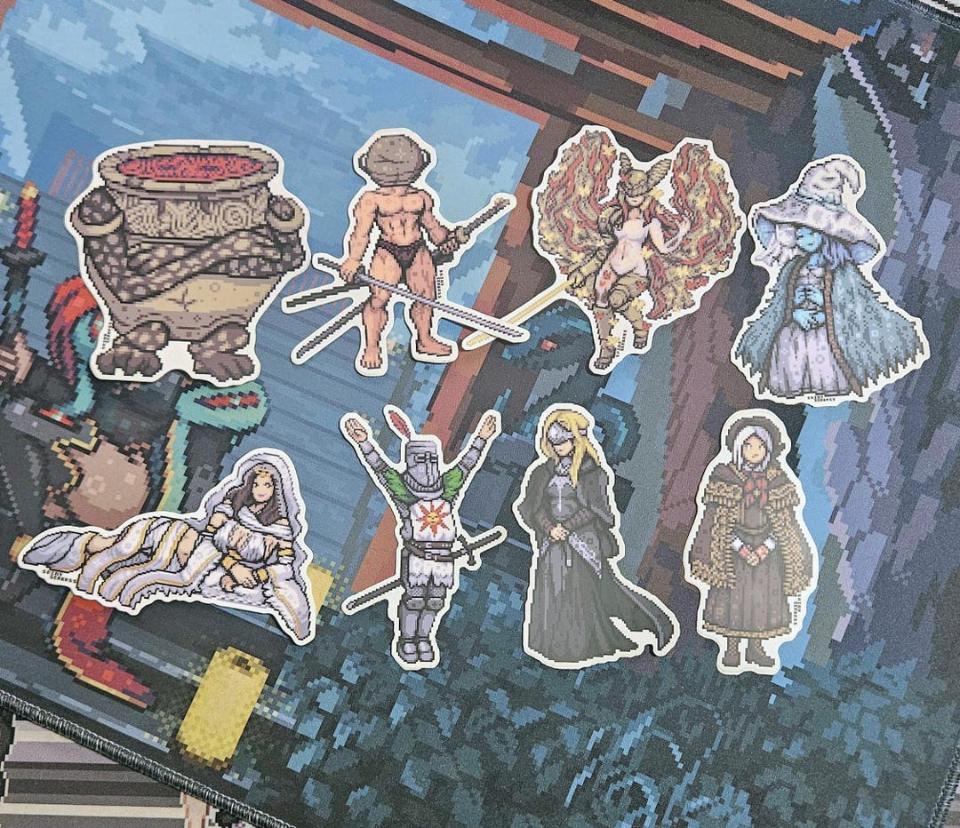 Fromsoftware Ranni Dark Souls Elden Ring Bloodborne Pixel Art Stickers| From Software ...