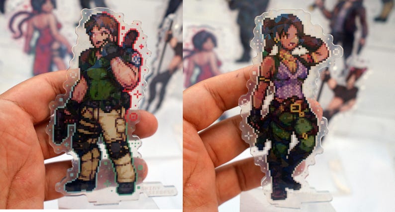 Resident Evil Acrylic Standee Pixel Art| Leon Kennedy Ashley Graham Ada Wong Jill Valentine Wesker Chris Redfield Claire Nemesis Sheva Hunk image 13