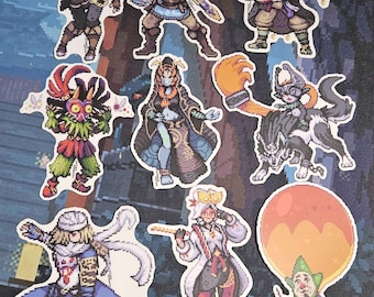 The Legend of Zelda Pixel Art Stickers |Premium Matte Vinyl | Tears of the Kingdom Link Princess Zelda Minda Ganondorf Purah Skull Kid Shiek
