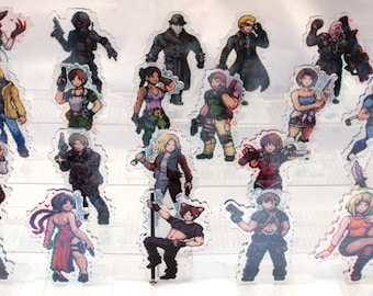 Resident Evil Acrylic Standee Pixel Art| Leon Kennedy Ashley