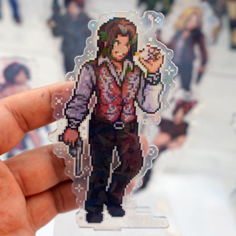 Resident Evil Acrylic Standee Pixel Art| Leon Kennedy Ashley Graham Ada Wong Jill Valentine Wesker Chris Redfield Claire Nemesis Sheva Hunk Luis
