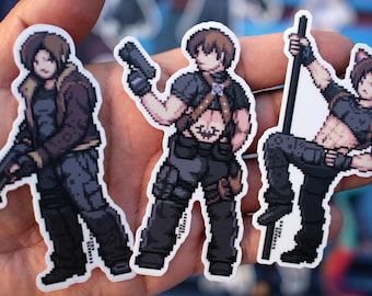 バイオハザード ピクセルアート ステッカー | レオン・S・ケネディ