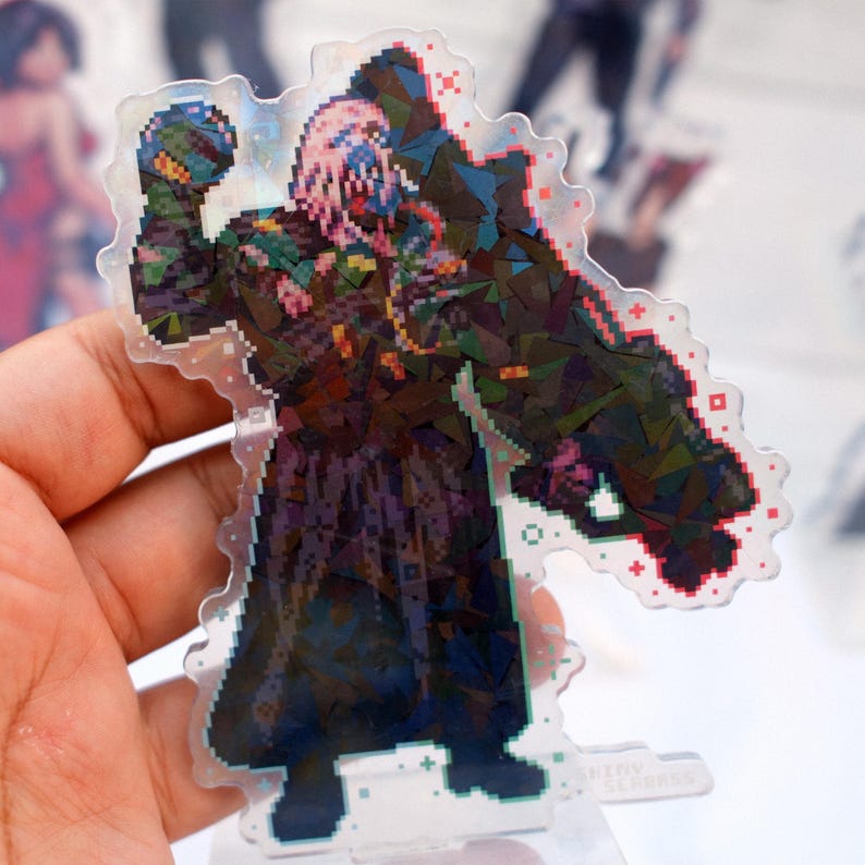Resident Evil Acrylic Standee Pixel Art| Leon Kennedy Ashley Graham Ada Wong Jill Valentine Wesker Chris Redfield Claire Nemesis Sheva Hunk Nemesis
