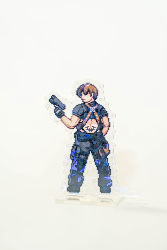 Resident Evil Acrylic Standee Pixel Art| Leon Kennedy Ashley