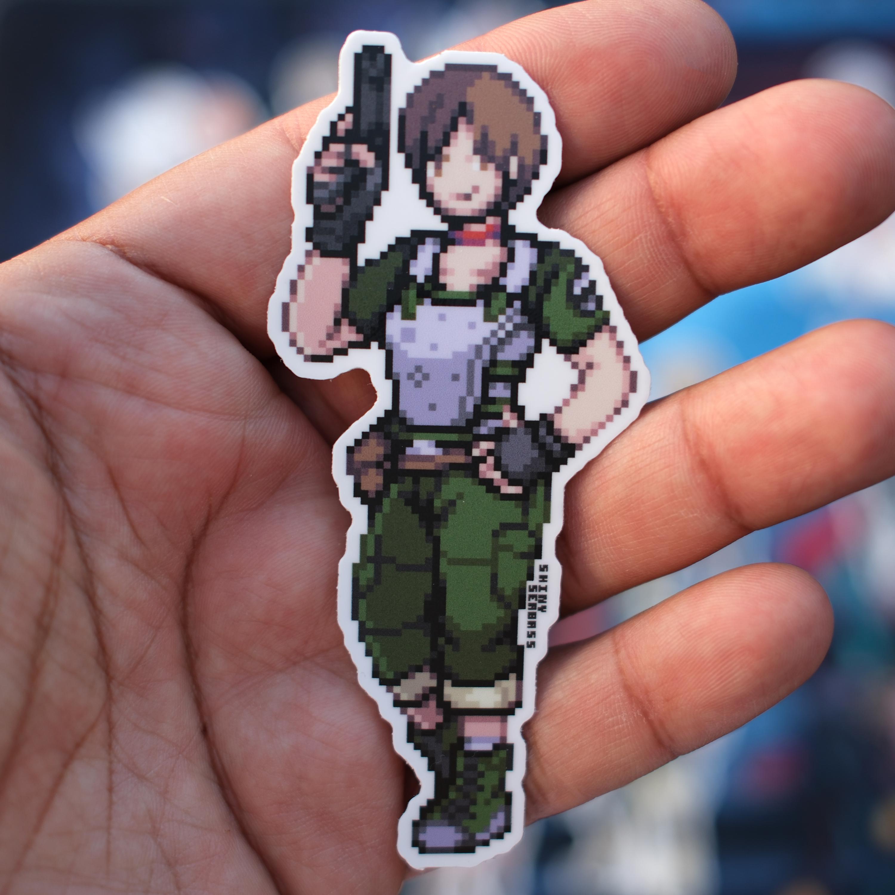 バイオハザード ピクセルアート ステッカー | レオン・S・ケネディ