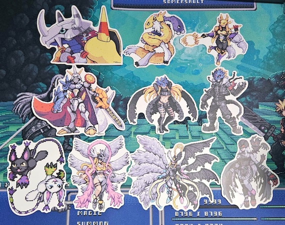 デジモン ピクセル アート ステッカー マット ビニール マスティモン