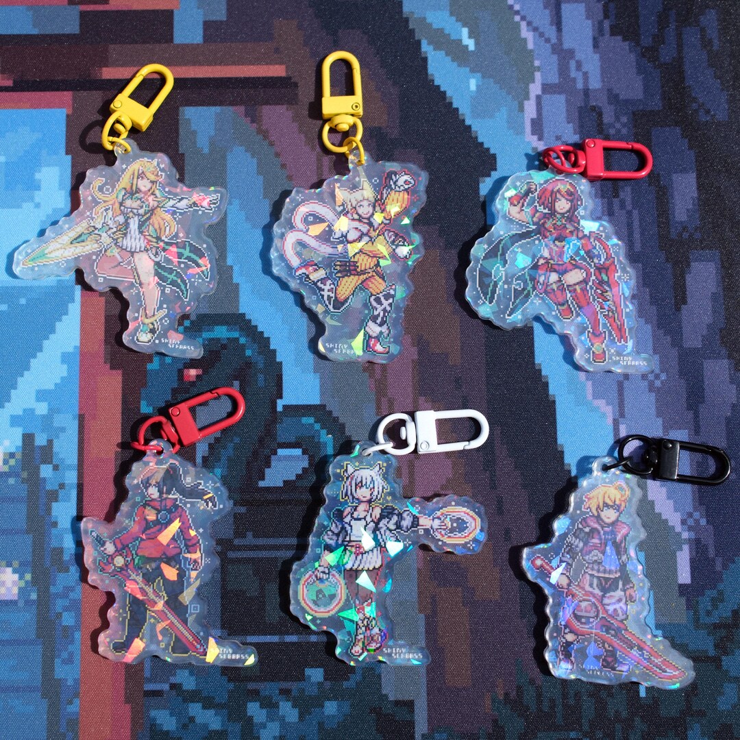 Xenoblade Chonicles Acrylic Charm Pixel Art | Mythra Pyra Aegis