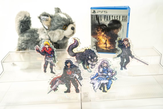 Final Fantasy 16 Pixel Art Acrylic Standees Clive Rosfield Jill