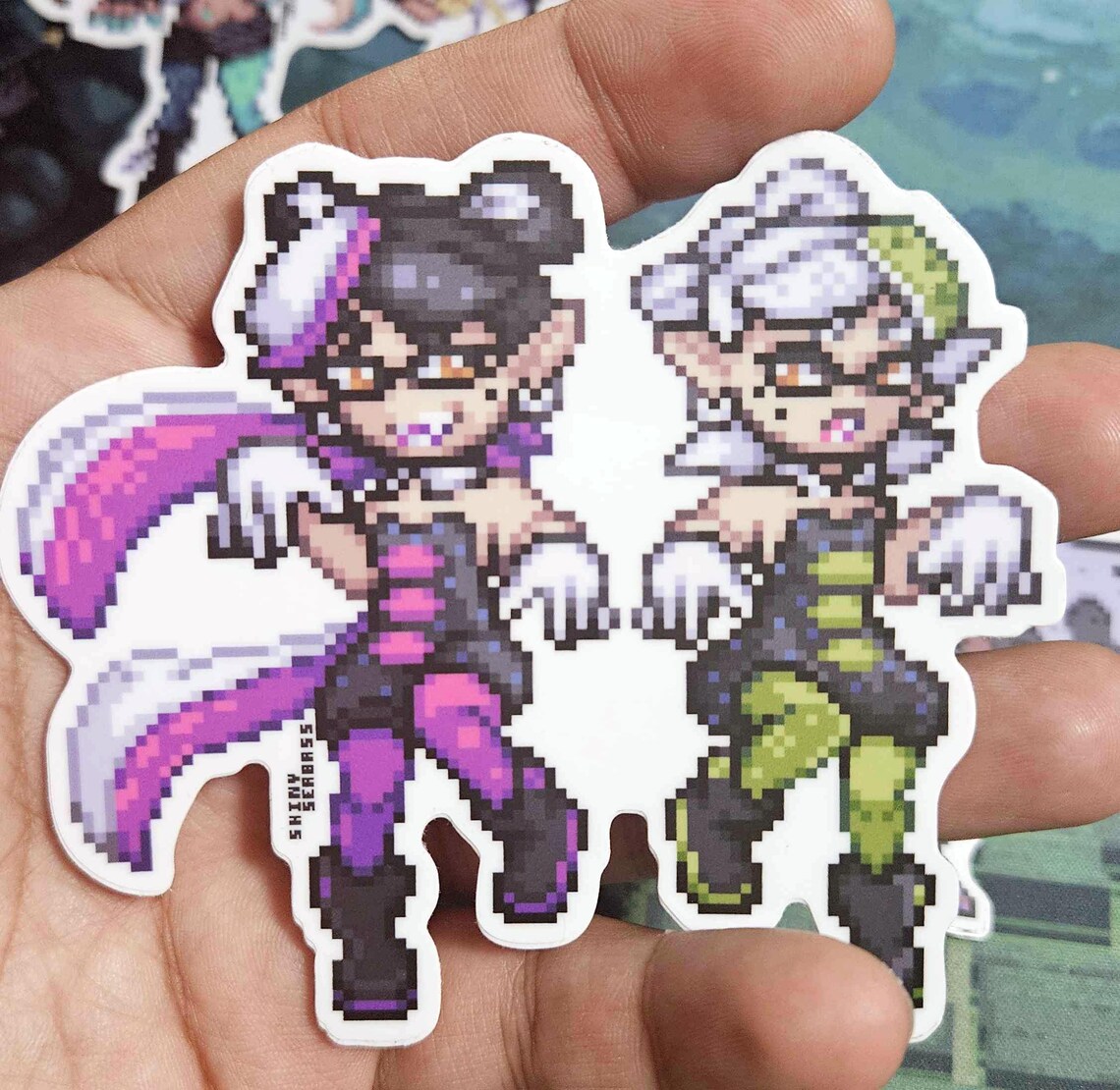 Splatoon Pixel Art Stickers | Matte Vinyl Inkling Marina Pearl Nintendo ...